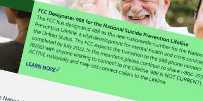988 - new national suicide prevention number