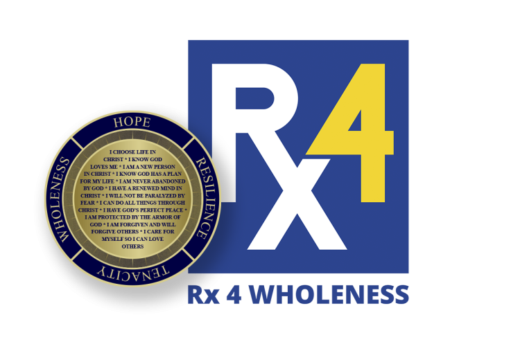 Mental Health Warrior Coin and Rx 4 Wholeness Logo