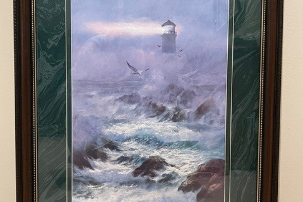 Lighthouse print with scripture verse