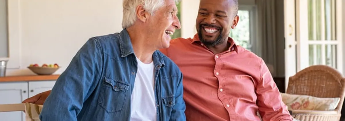 two men talking