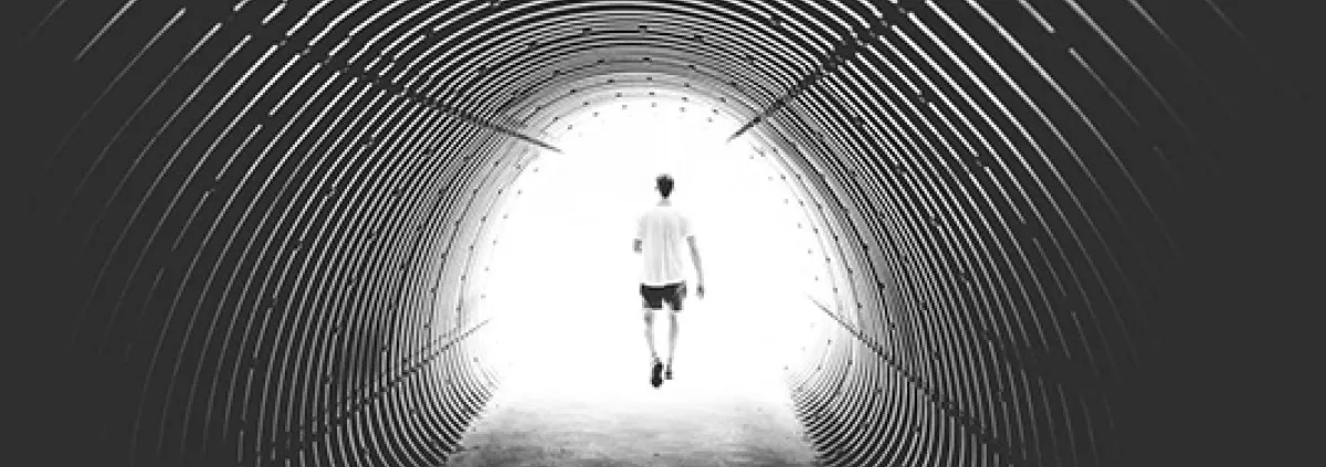 walking in a tunnel