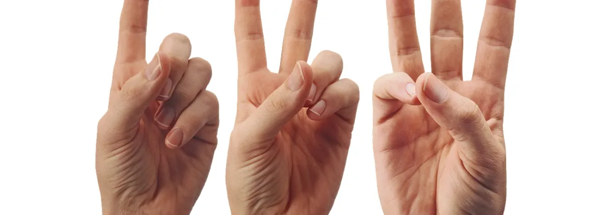 3 Hands holding up 1-2-3 Fingers