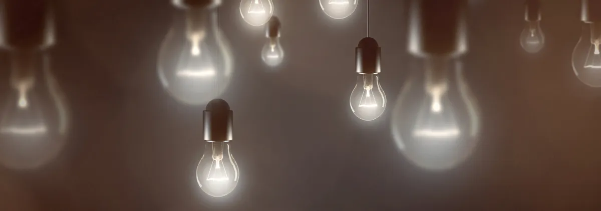 several lightbulbs on