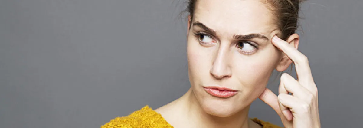 Woman looking suspicious