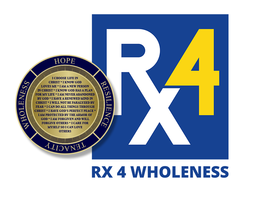 Rx4 logo and Mental Health Warrior coin