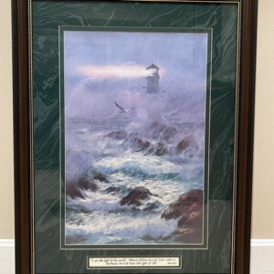 Lighthouse print with scripture verse